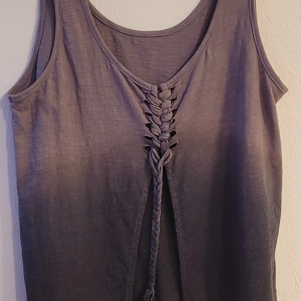 Adam Levine Flirty Tank Top with Braided Tie